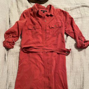 Banana Republic Button-Front Tie Shirtdress